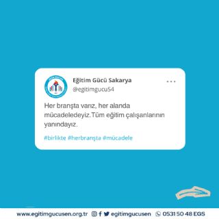 Her Branşta Varız, Her Alanda Mücadeledeyiz. Tüm Eğitim Çalışanlarının Yanındayız.