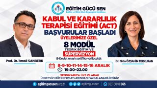 Kabul ve Kararlılık Terapisi (ACT) Eğitimi Başlıyor!