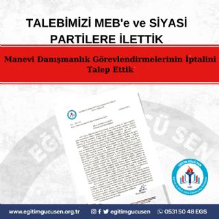 Manevi Danışmanlık Görevlendirmelerinin İptalini Talep Ettik