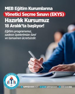 Meb Eğitim Kurumlarına Yönetici Seçme Sınavı (ekys) Hazırlık Kursumuz