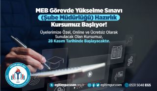 MEB Görevde Yükselme Sınavı (GYS) Şube Müdürlüğü Hazırlık Kursumuz Başlıyor!