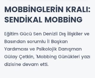 Mobbinglerin Kralı: Sendikal Mobbing
