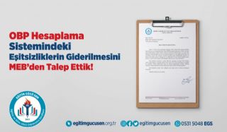 Obp Hesaplama Sistemindeki Eşitsizliklerin Giderilmesini Meb’den Talep Ettik!