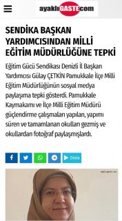 Sendika Başkan Yardımcısından Milli Eğitim Müdürlüğüne Tepki