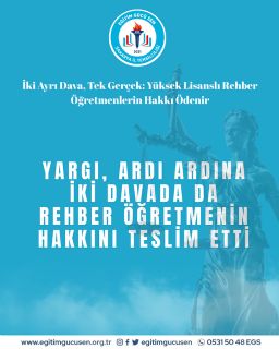 Yargı, Ardı Ardına 2 Davamızda Da Üyelerimizin Hakkını Teslim Etti