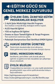 Eğitim Gücü Sen Genel Merkez Duyurusu